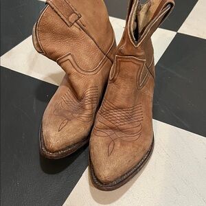 Frye Women’s 6.5 B Shirt Brown Leather Cowgirl Boots